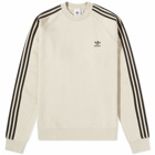 Adidas Men's 3 Stripe Crew Sweat in Wonder Beige