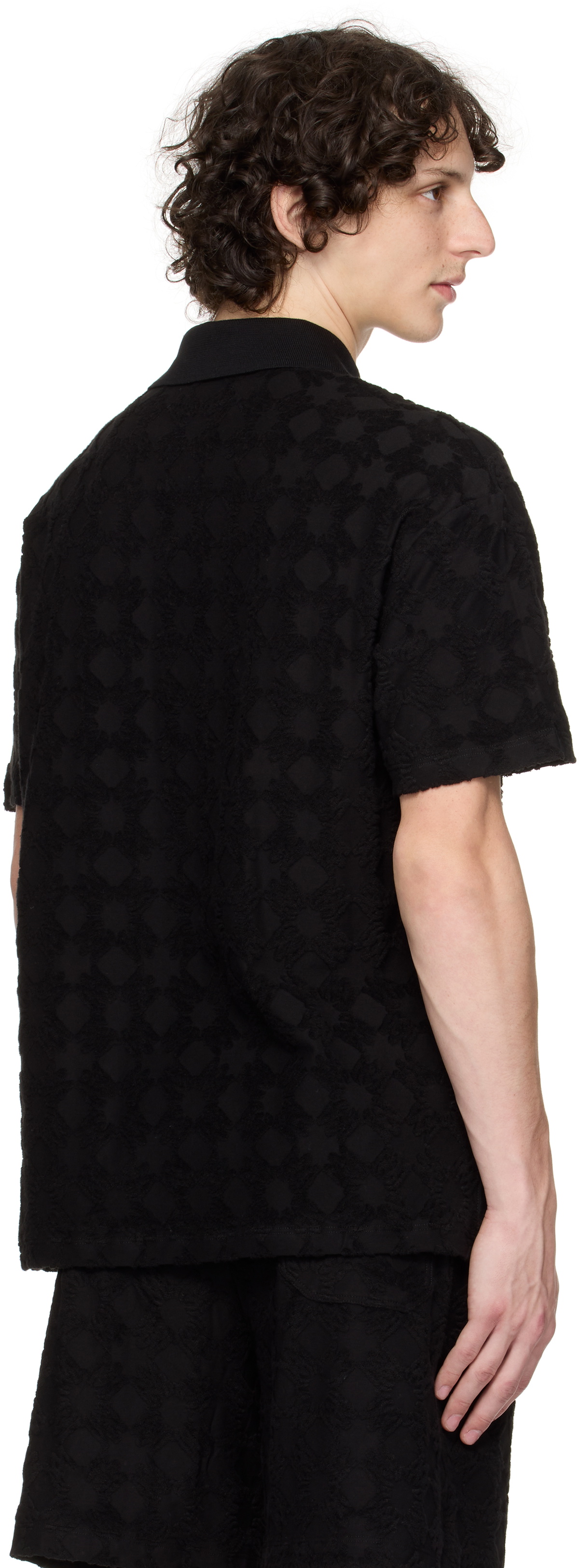AMIRI Black MA Quad Toweling Polo