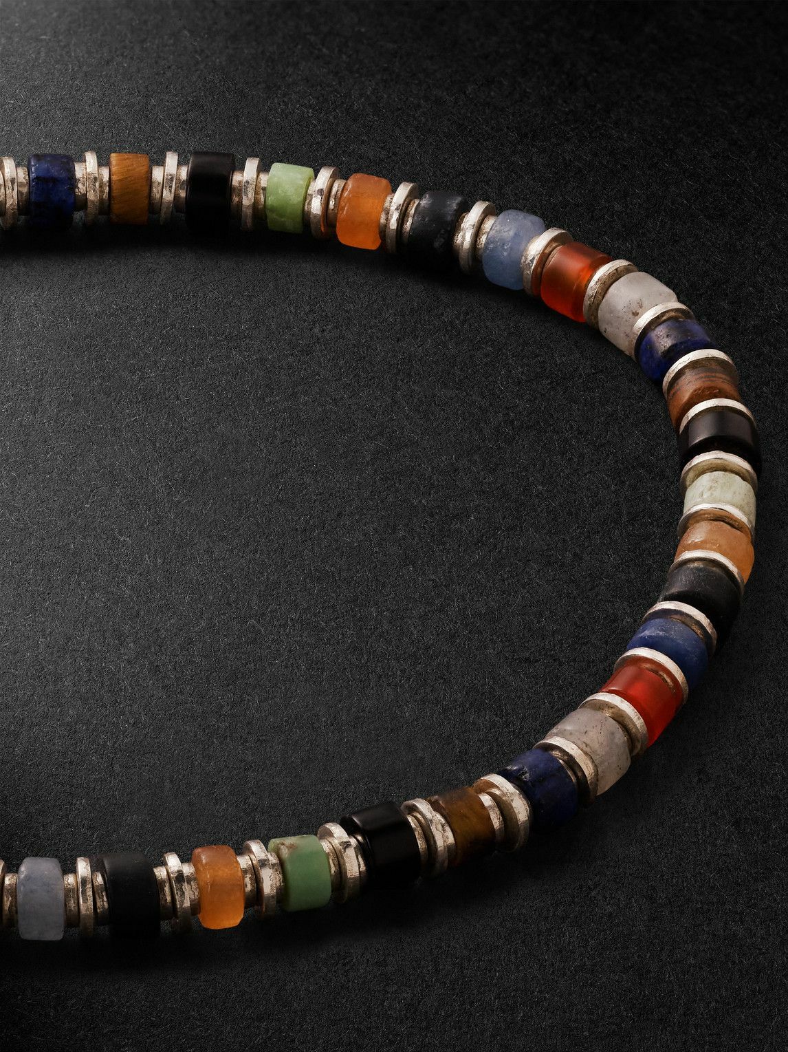M. Cohen - Sapet Sterling Silver Agate Beaded Bracelet - Silver