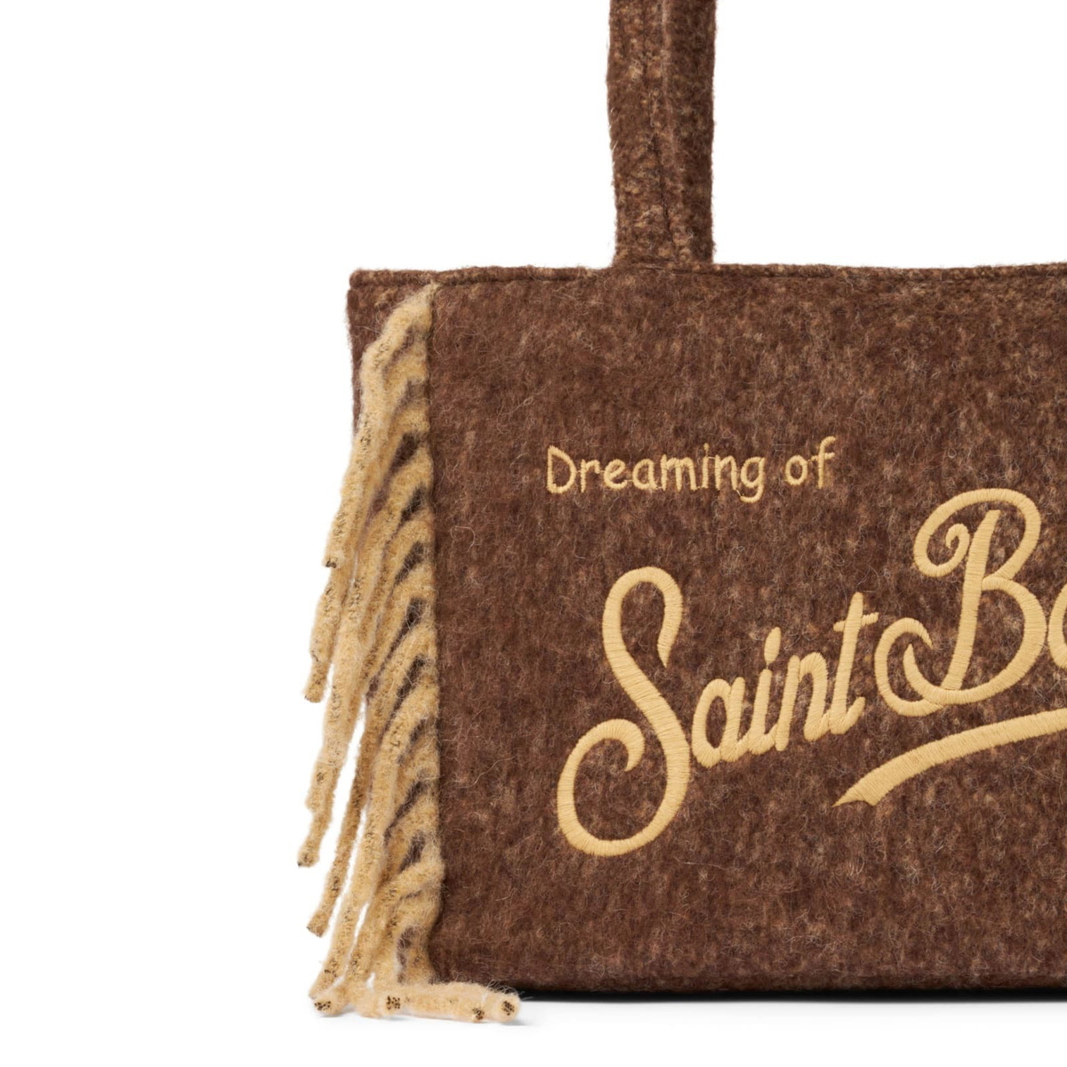 MC2 Saint Barth Vanity Blanket Brown Shoulder Bag With Fringes
