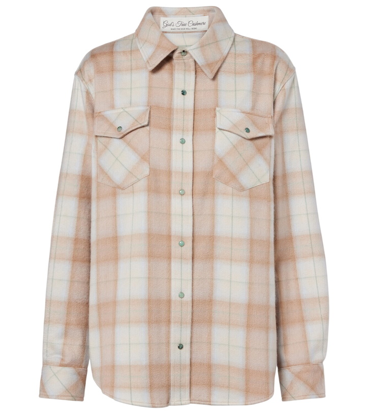 Photo: God's True Cashmere Champagne Tartan cashmere shirt with emerald