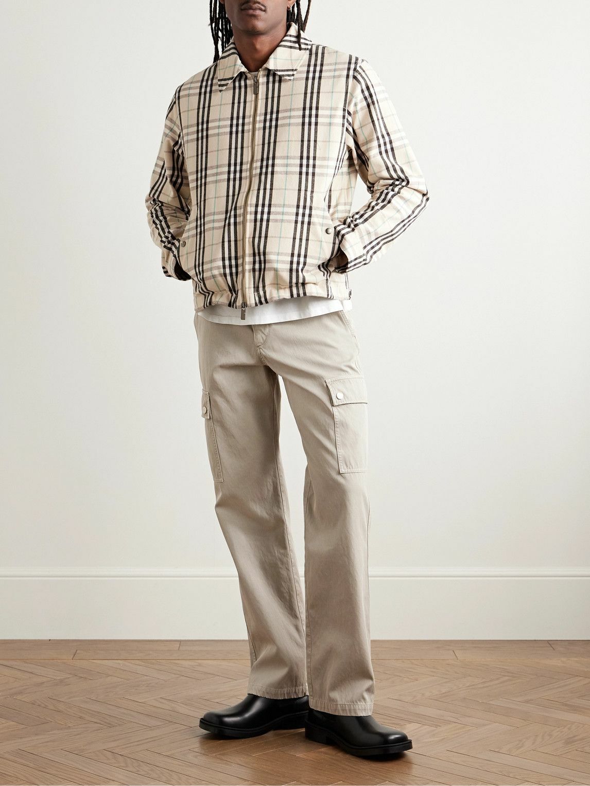Burberry - Straight-Leg Garment-Dyed Cotton-Twill Cargo Trousers - Neutrals