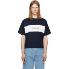 Versace Navy Intarsia Cotton-Jersey Regular T-shirt