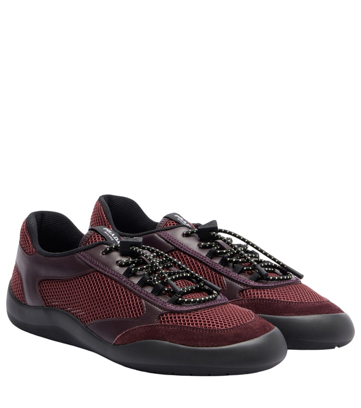 Photo: Prada Speedrock leather-trimmed sneakers