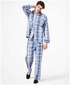 Brooks Brothers Men's Madras Pajamas | White/Blue/Red