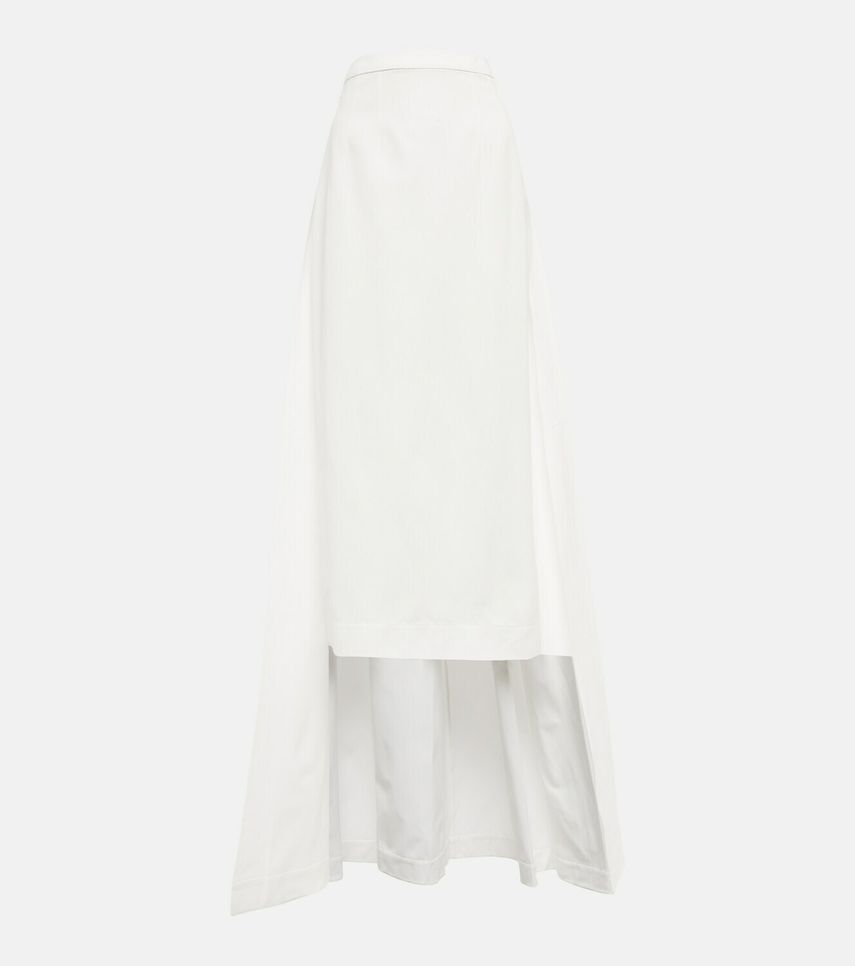 Staud - Prunella cape-detail cotton-blend midi skirt