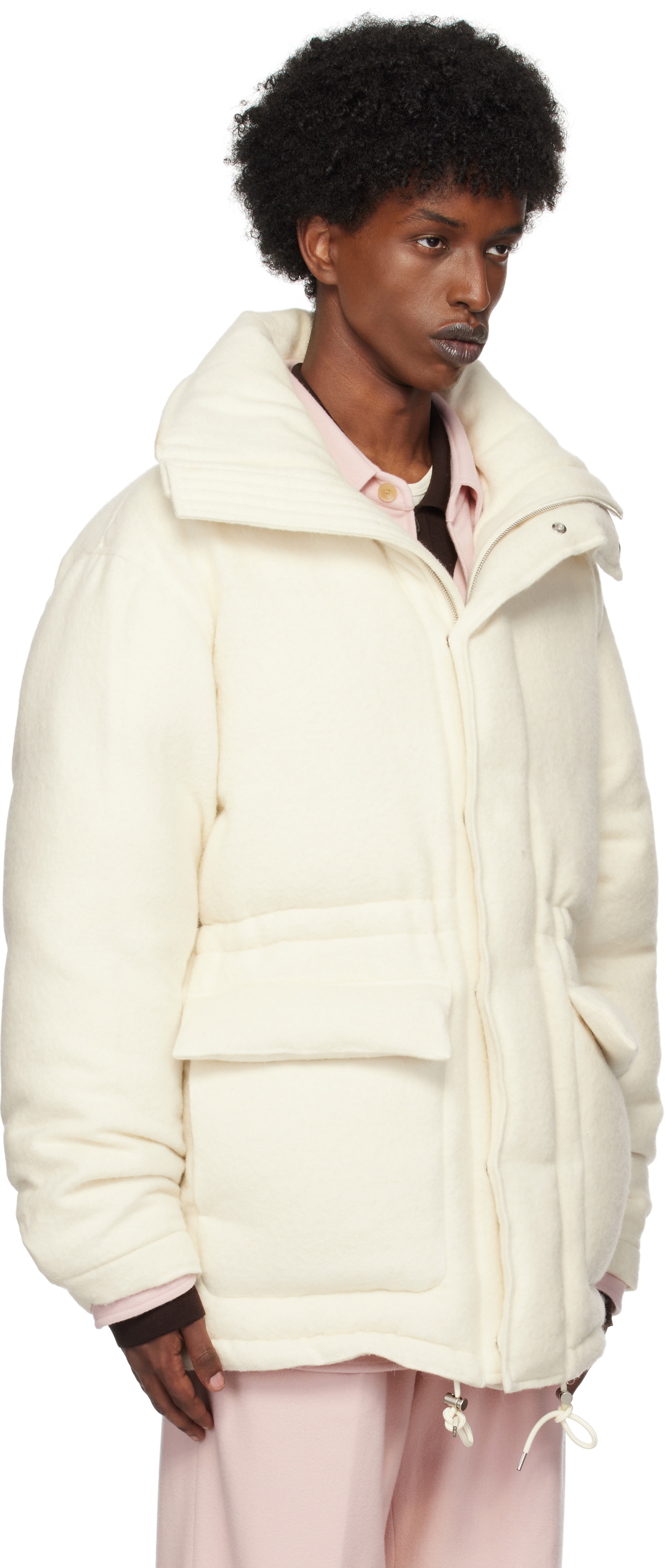 AURALEE Off-White Brushed Alpaca Wool Down Jacket Auralee