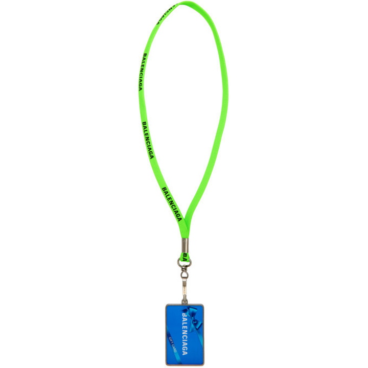 Photo: Balenciaga Green Gift Card Badge Necklace