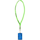 Balenciaga Green Gift Card Badge Necklace