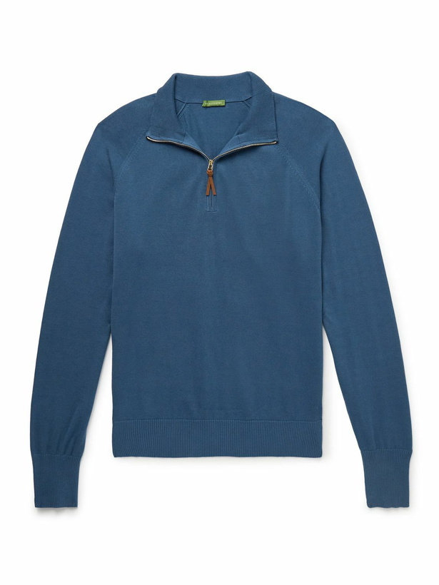 Photo: Sid Mashburn - Cotton Half-Zip Sweater - Blue