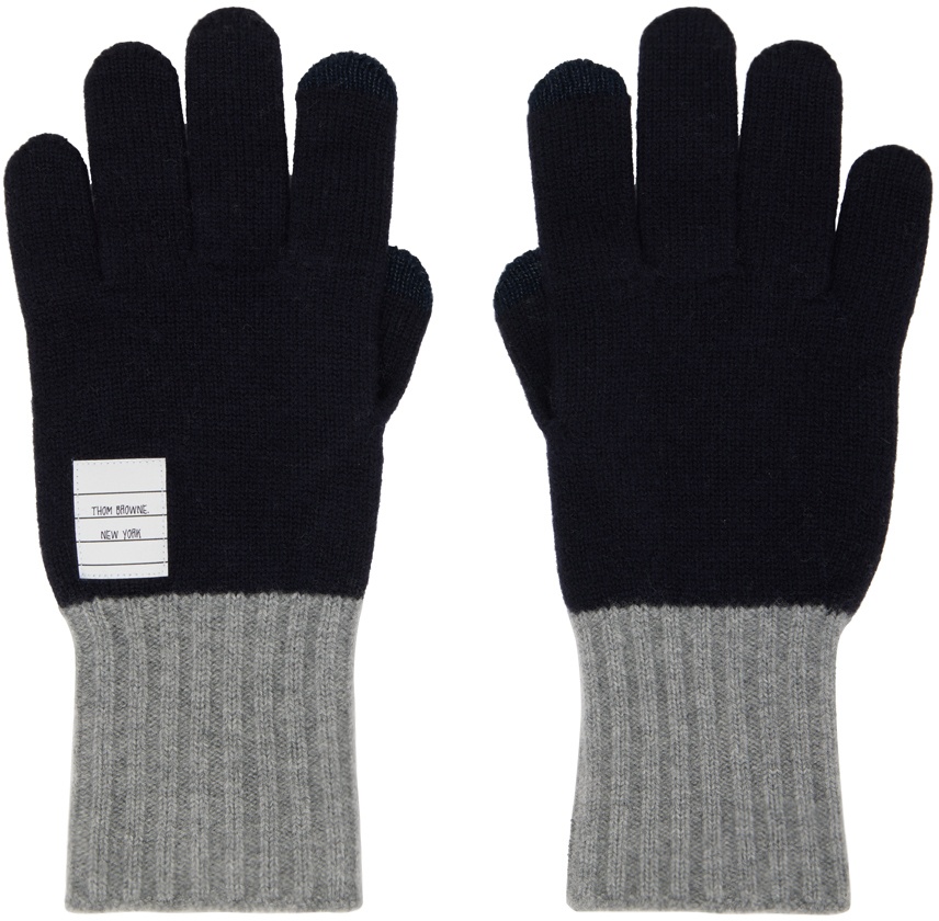 Photo: Thom Browne Navy Touchscreen Gloves