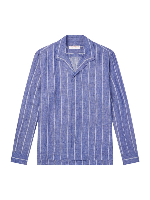 Photo: Orlebar Brown - Sylvan Striped Linen Shirt - Blue