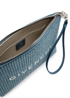 Givenchy Travel Woven Raffia Pouch - Blue - One Size