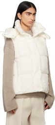 Moncler Off-White Luzule Faux-Fur Down Vest