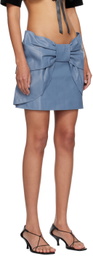 FIDAN NOVRUZOVA Blue Merada Leather Miniskirt