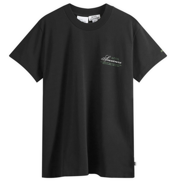 Photo: A.P.C. Men's x JJJJound Hotel Souvenirs T-Shirt in Black