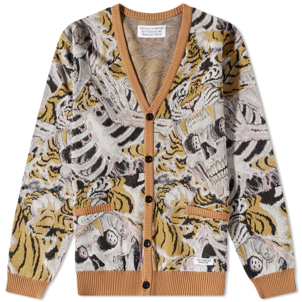 Wacko Maria x Time Lehi Type 2 Jacquard Cardigan in Yellow Wacko Maria