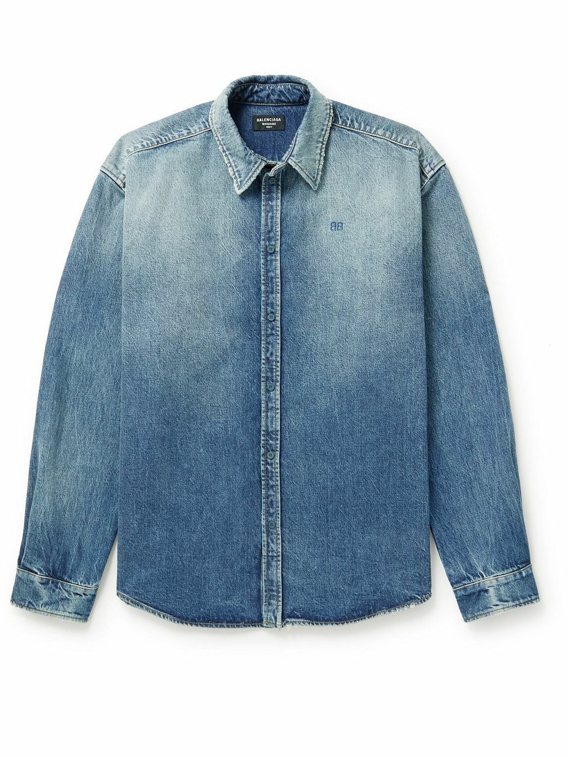 Balenciaga - Distressed Denim Shirt - Blue Balenciaga