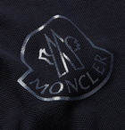 Moncler - Logo-Print Cotton-Piqué Polo Shirt - Blue