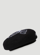 Embroidered Beret in Black