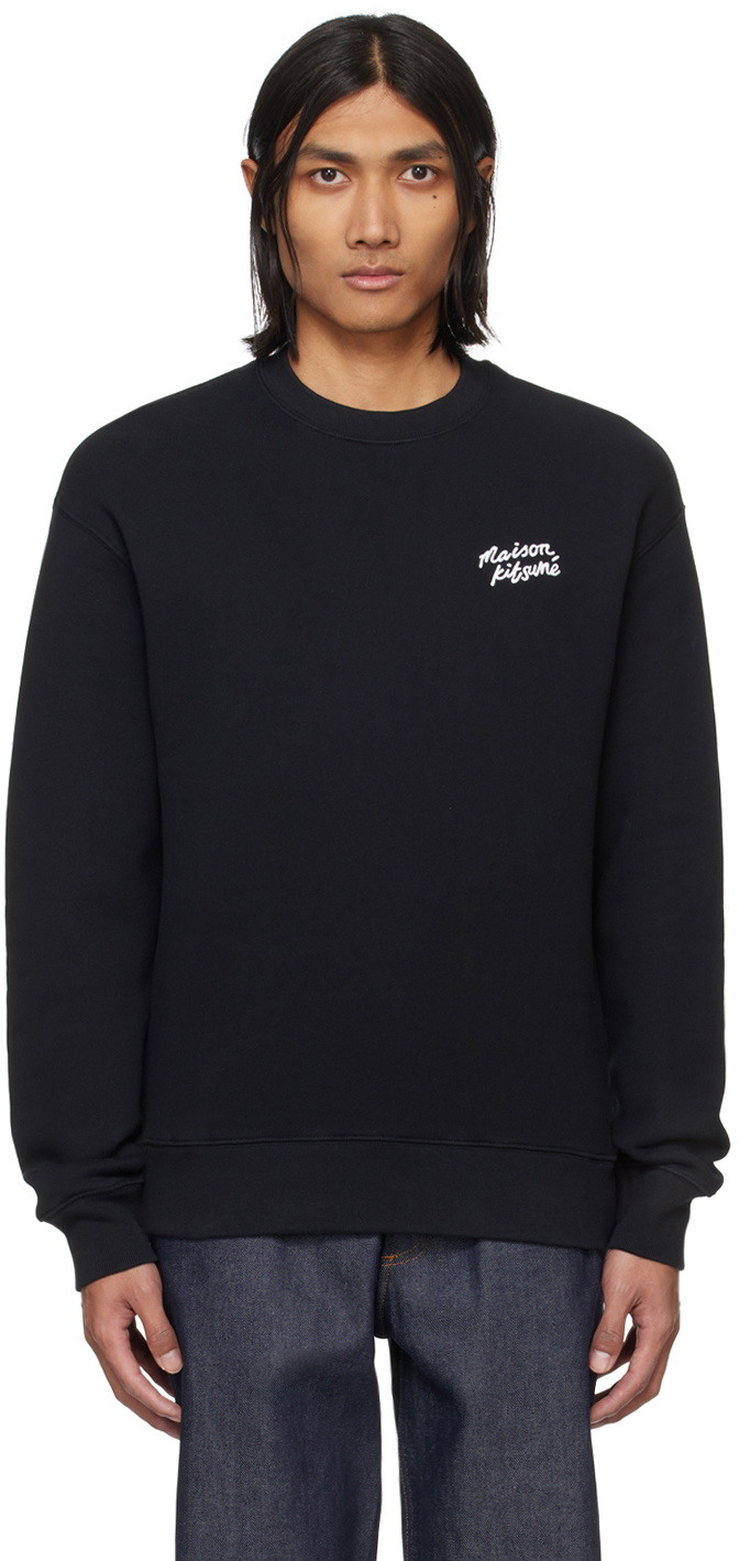 Maison Kitsuné Black Handwriting Sweatshirt Maison Kitsune