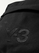 Y-3 - Logo-Embroidered Leather-Trimmed Cotton-Canvas Backpack - Black