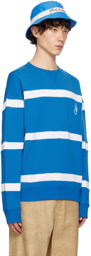 JW Anderson Blue & White Striped Sweatshirt