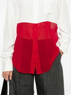 Peter Do White And Red Panelled Silk Shirt