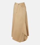 Loewe Asymmetric cotton midi skirt