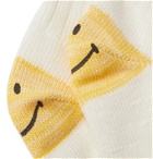 KAPITAL - Ivy Smilie Striped Cotton and Hemp-Blend Socks - White