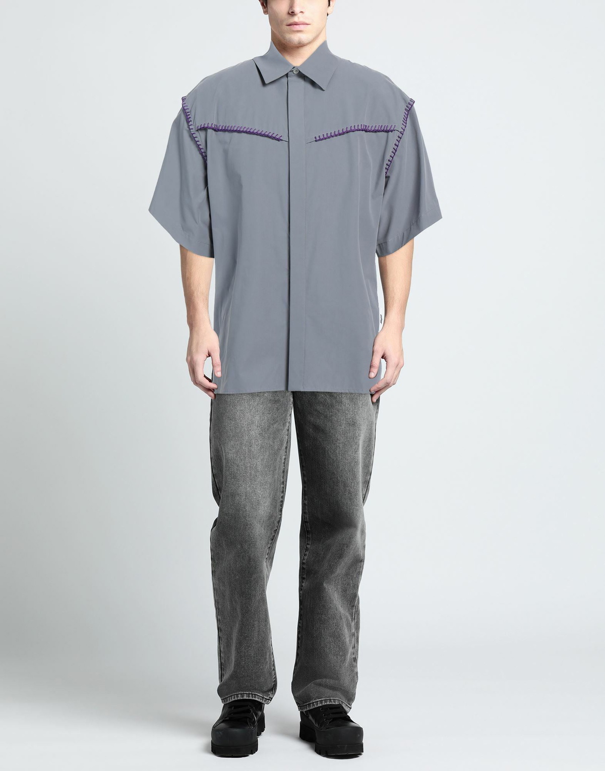 Msgm Mens Shirt in Grey