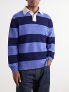 Begg & Co - Hooped Cashmere Rugby Sweater - Blue