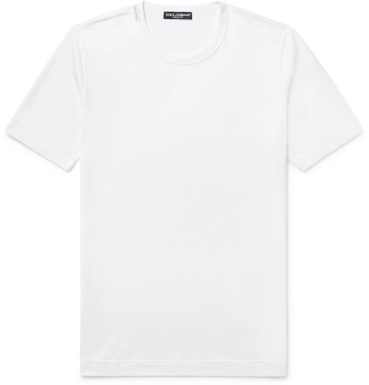 Photo: Dolce & Gabbana - Slim-Fit Cotton-Jersey T-Shirt - Men - White