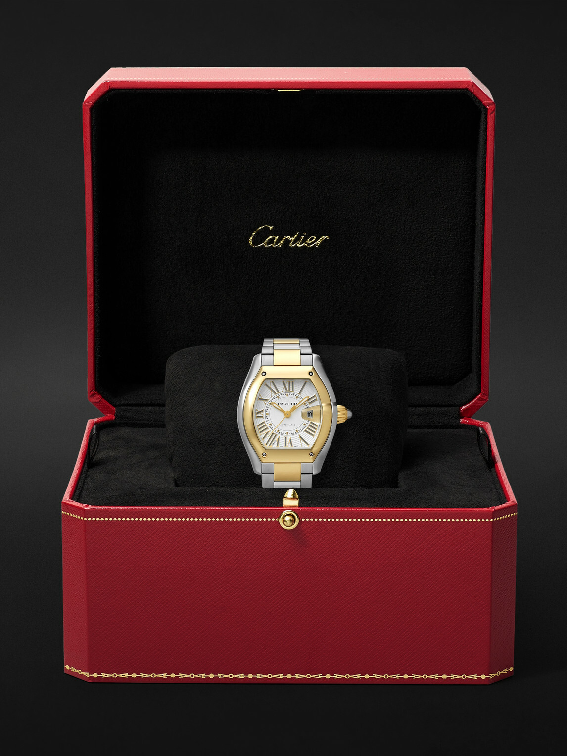 Cartier - Roadster de Cartier Automatic 47.2mm Interchangeable 18-Karat Gold, Stainless Steel and Alligator Watch, Ref. No. CRW2RD0010