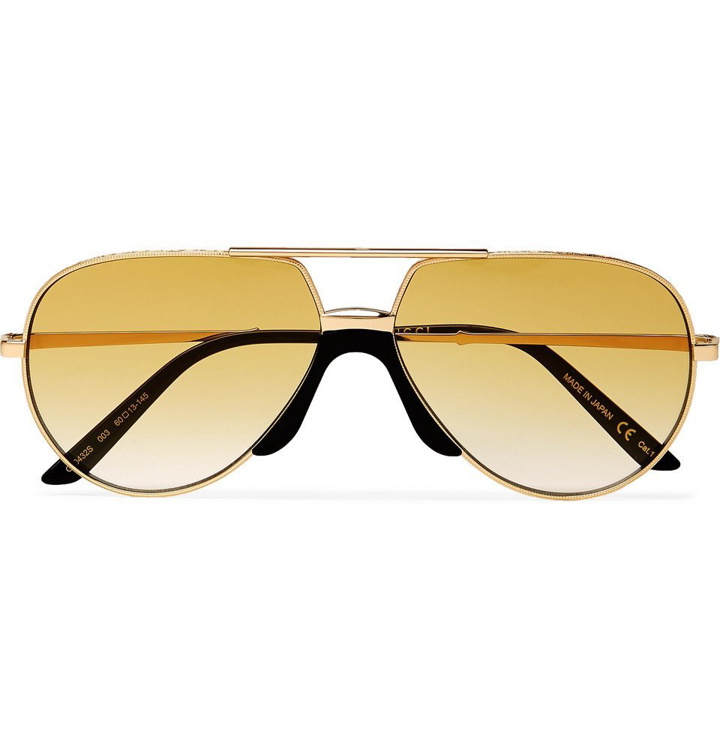 Photo: Gucci - Aviator-Style Gold-Tone Sunglasses - Men - Gold