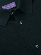Ralph Lauren Purple label - Slim-Fit Silk and Cotton-Blend Piqué Shirt - Blue
