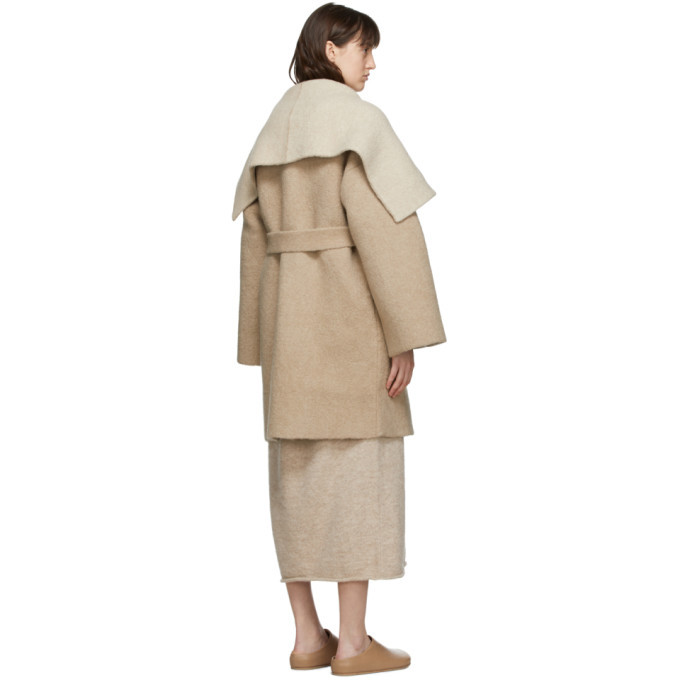 Lauren Manoogian Beige Alpaca and Wool Blanket Coat Lauren Manoogian