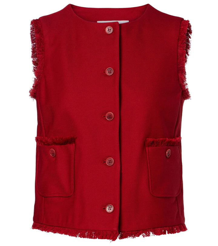 Photo: Max Mara Sumero fringed cotton gabardine vest