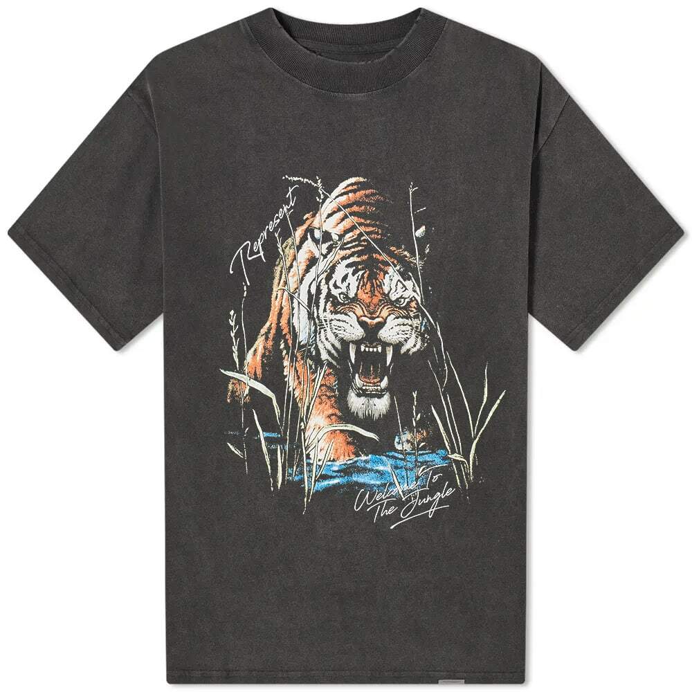 Represent Men's Welcome To The Jungle T-Shirt in Off Black Represent