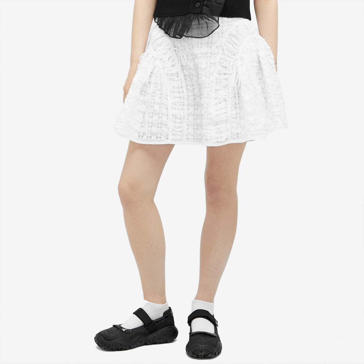 Cecilie Bahnsen Women's Oda Check Seersucker Skirt in White