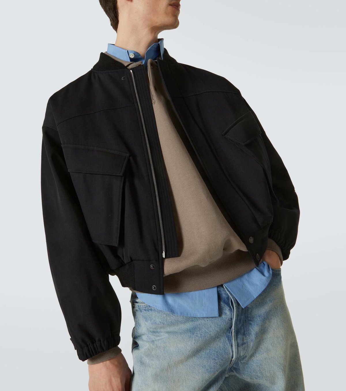 Auralee Padded wool gabardine blouson Auralee