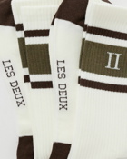 Les Deux William Stripe 2 Pack Socks Brown/White - Mens - Socks