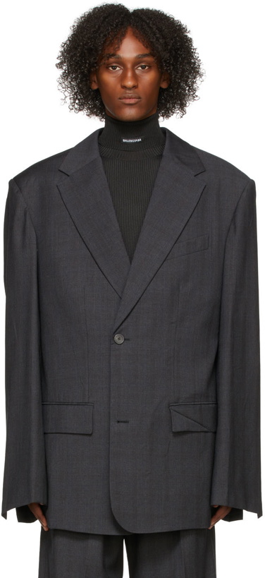 Photo: Balenciaga Grey Light Check Jacket