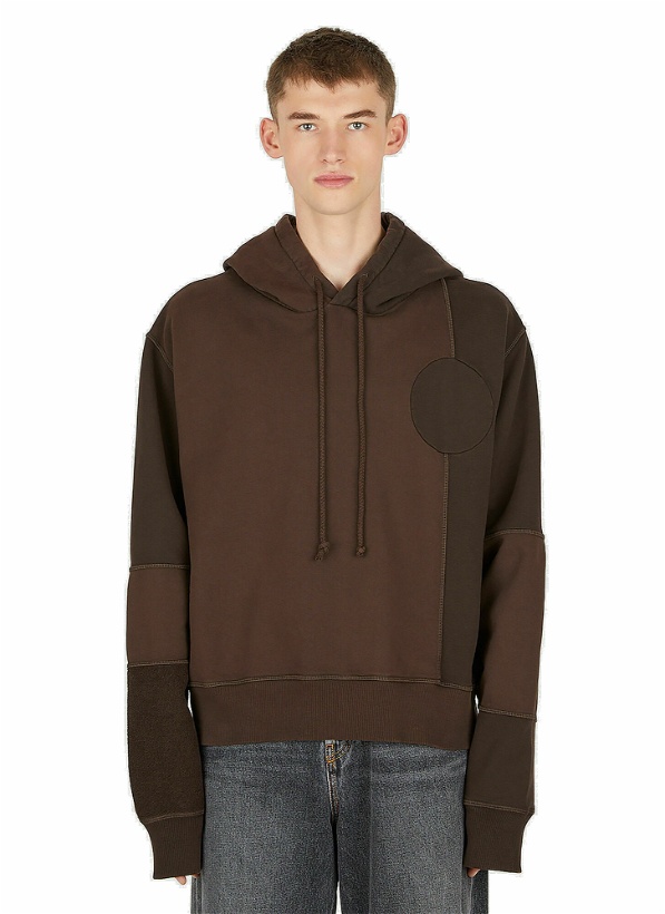 Photo: Contrast Panel Hooded Sweatshirt in Brown