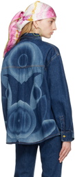 Conner Ives Indigo Printed Denim Shirt