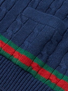 GUCCI - Cable-Knit Cashmere and Wool-Blend Cardigan - Blue