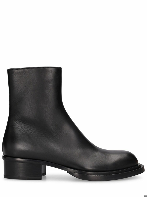 Photo: ALEXANDER MCQUEEN - Cuban Stack Leather Boots