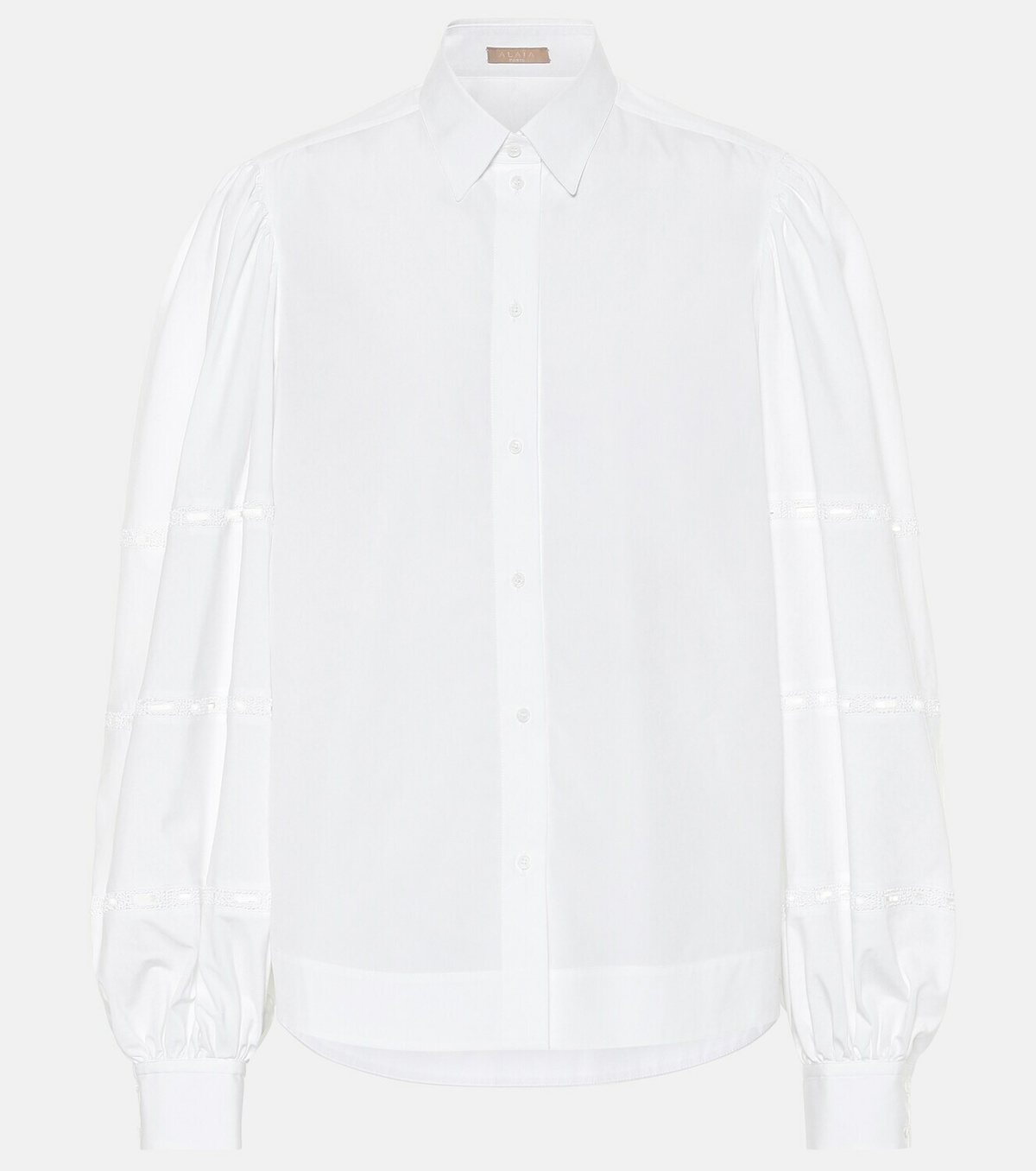 Alaïa Puff-sleeve cotton-poplin shirt