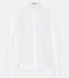 Alaïa Puff-sleeve cotton-poplin shirt