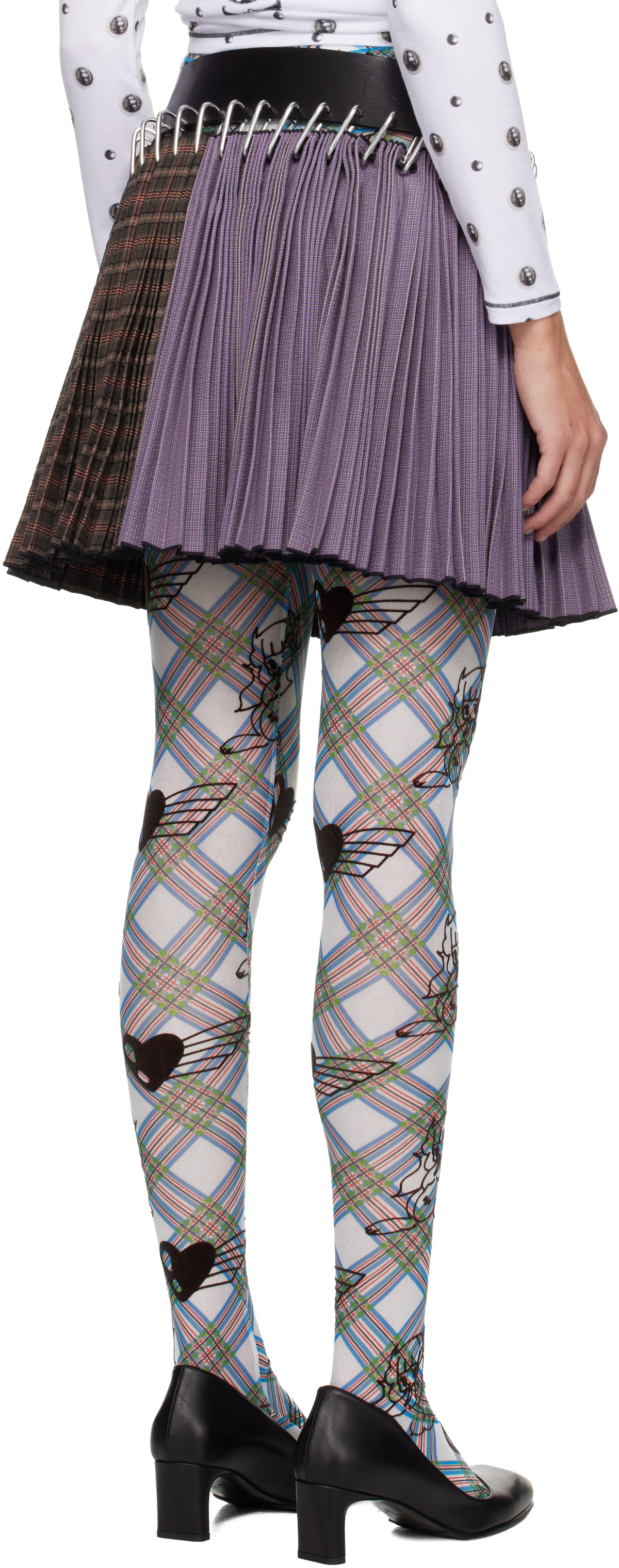 Chopova Lowena Brown & Purple Cotton Carabiner Miniskirt